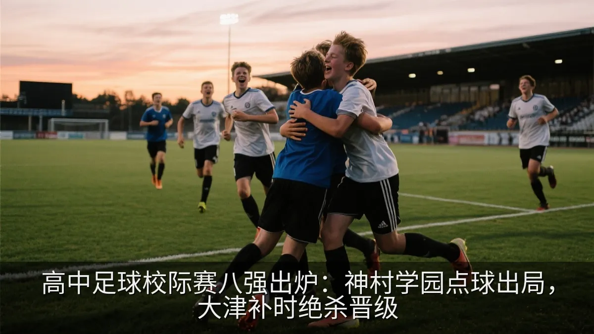 高中足球队在补时阶段庆祝进球